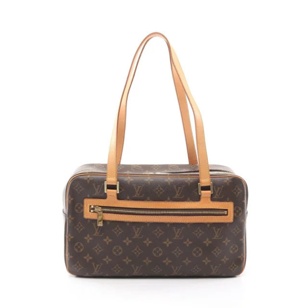 Louis Vuitton Cite Shoulder Bag Canvas Leather Monogram Brown